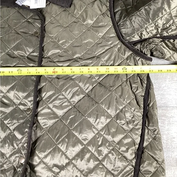 Weekday quilted jacket with contrast collar in dark brown Womens Size L Casual - Picture 7 of 10